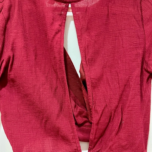 Long Sleeve Backless Crop Top - Picture 4 of 4